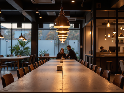 咖啡店聚会区域,圆桌适合多人围坐,暖色灯光营造温馨氛围,适合朋友聚会聊天